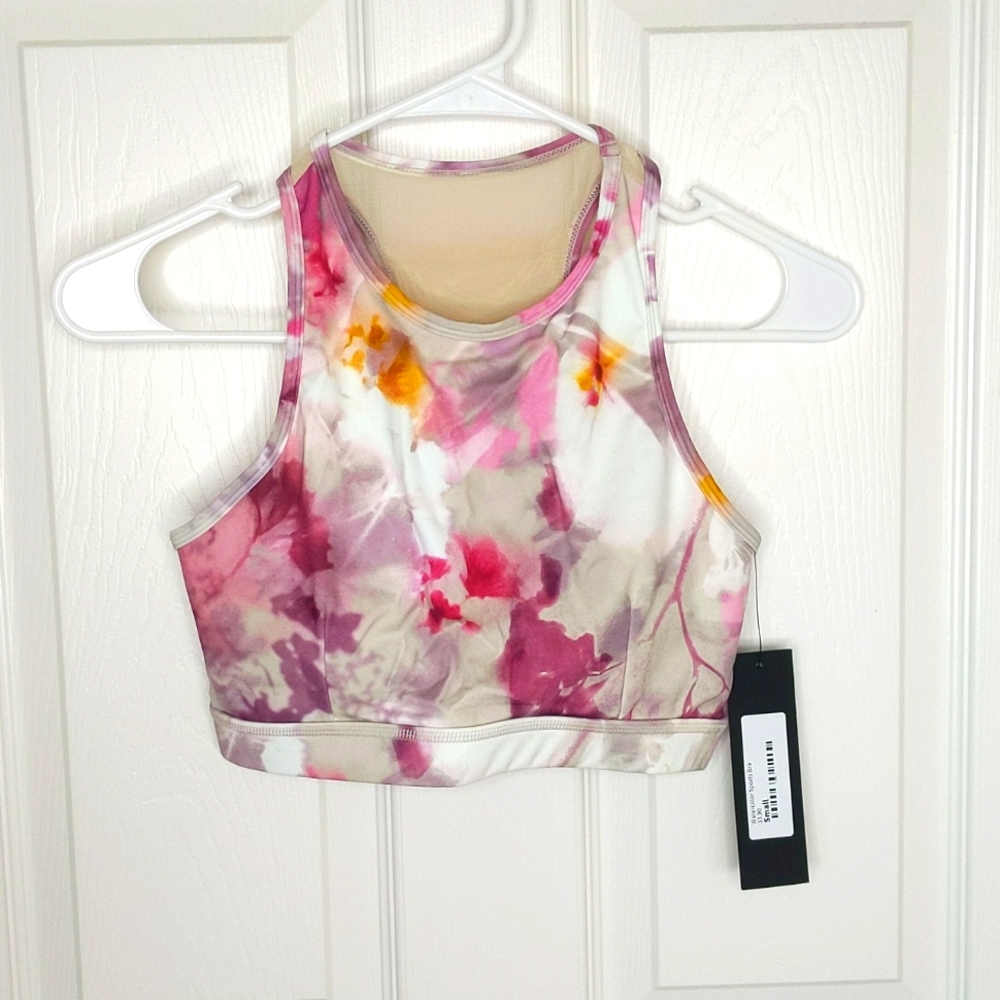Mono B Watercolor Floral Astrid Sports Bra Small